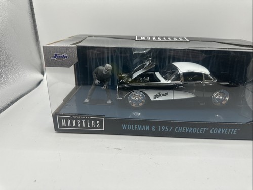 NEU Jada Universal Monsters 1:24 1957 Chevy Corvette Die-Cast Car & Wolfman - Bild 2 von 14