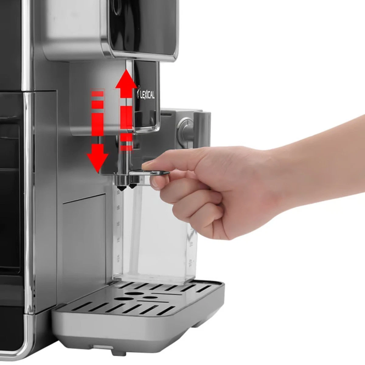 Máquina de café automática Lexical Germany 1300 W, 15 bares, molinillo y leche incorporados