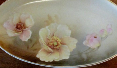 RS GERMANY VINTAGE HAND PAINTED POPPIES 10" LONG BOWL - Picture 5 of 5