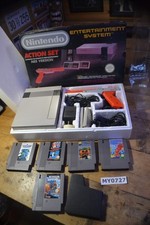 Nintendo NES Action Set BOXED x5 games Working PAL UK Collector Mario Duck Hunt