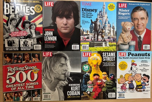 Lot 8 Time Life Rolling Stone Magazines Special Editions Beatles Peanuts Disney - Imagen 1 de 20