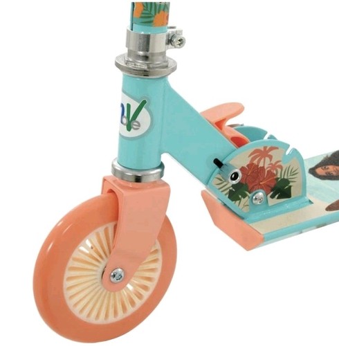 New Moana Inline Scooter 2 Wheel Steel Frame Grip Multi-Coloured Girls Xmas Gift - Picture 4 of 7
