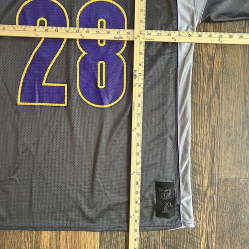 Maglia Adrian Peterson #28 Minnesota Vikings NFL Team Apparel Uomo XL Grigio Rara - Foto 14 di 14