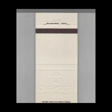 Matchbook Cover Chrysler Corporation