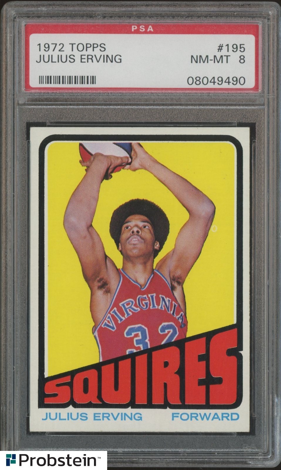 1972-73 Topps Basketball #195 Julius Erving Squires RC Rookie HOF PSA 8 NM-MT