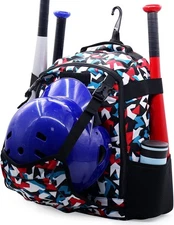 ZOEA Youth Baseball Bat Bag Backpack, T-Ball & One Size, Camouflage Red 