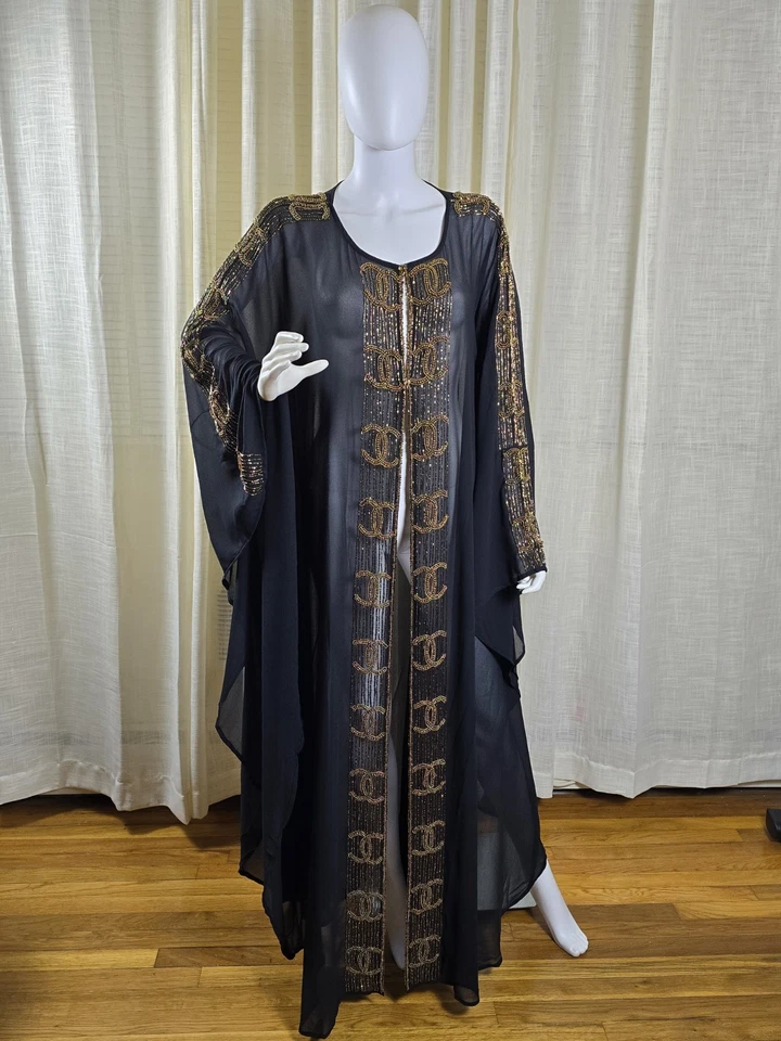 Caftán Abaya negro para mujer talla XXL  Foto 2 de 4