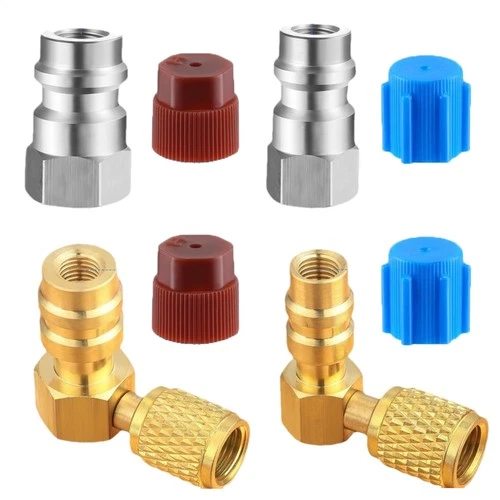 R134A AC Fitting Conversion Adapter Kit High/Low Pressure R12 To R134a Adapter