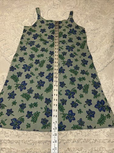 Fresh Produce grün Baumwolle ärmelloses Kleid Blumenmuster Gr. Lg hergestellt in den USA - Bild 5 von 11