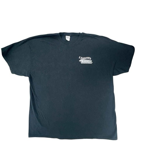 Y2K I Survived The Needles Highway South Dakota Black Graphic T-Shirt 2XL