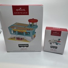 Hallmark Keepsake 2023 - Fisher-Price Lot Of 2 - Airport & Mini Fun Jet BNIB ✈️
