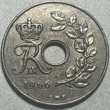 Denmark 1966 25 Ore coin