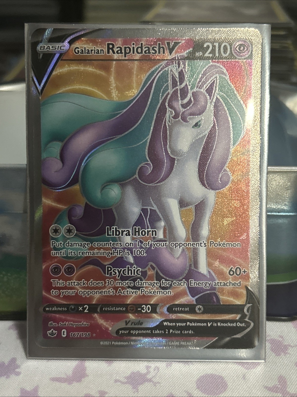 Galarian Rapidash V 167/198 SWSH06: Chilling Reign Ultra Rare - NM