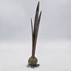 Brass Bulb Vase Carnevale 1985 13" Onion Garlic Tulip Vintage Bud Vase 80s