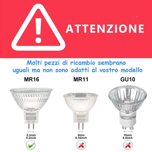 WeshLMPO Lampadina Alogena 12V 20W Faretti Alogeni MR16 Dimmerabile 280LM Bianco - Foto 8 di 24