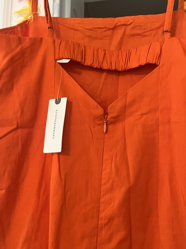 NWT Anthropologie The Hartley Shift Mini Dress •S• Orange with Tassels - Picture 8 of 13