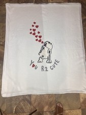 Pottery Barn Kids Star Wars You R2 Cute Baby Toddler Blanket Sherpa Lined