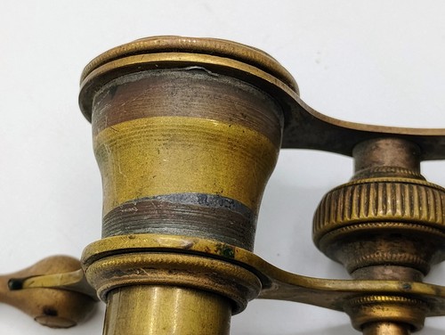 Vintage Small Chevaller Brass Opera Glasses Binoculars Paris 4" Wide And 2" Deep - Picture 24 of 24