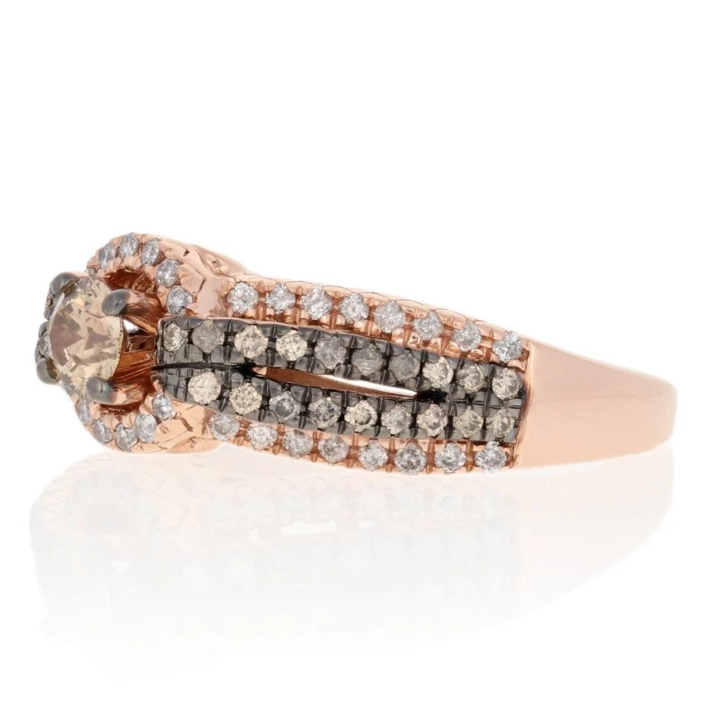 Rose Gold Diamond Ring - 14k Round Brilliant Cut 1.00ctw Halo - Image 2 of 4