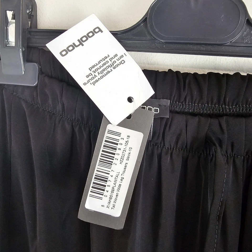 boohoo Tall Woven Wide Leg Trousers Black Size 10 RRP £21 - Image 4 of 4