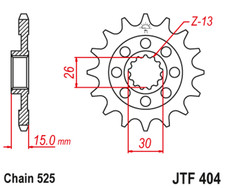 JT SPROCKETS Stahl Standard Ritzel vorne 404 - 525