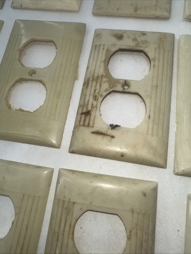 Huge Lot Vintage Sierra Ribbed Ivory Beige Cream Outlet Switch Plug Plate Cover - Picture 12 of 24