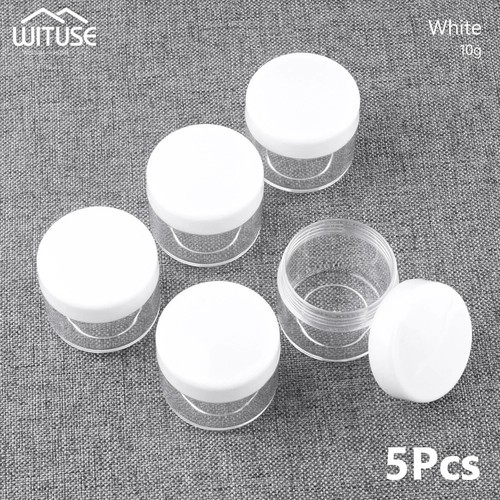 5x Jars Container Screw Lid Travel Plastic 10/15/20 Gram Cosmetic Tiny Empty - Picture 7 of 12