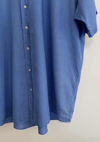 Polo Ralph Lauren Lightweight Linen Shirt Short Sleeve Big & Tall Blue 2XB - Picture 10 of 13