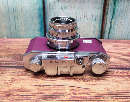 Serviced 1950s Halina 35X 35mm Film Camera in Purple - 45mm f3.5 Lens - Picture 4 of 8