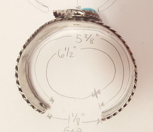 Turquoise Sterling Silver SW Cuff Bracelet 925 Hand Made Vtg 1-1/4" Wide 6.5" L - Picture 5 of 17