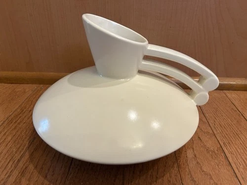 Red Wing Pottery Vintage Atomic MCM #1580 White Pitcher/Ewer.