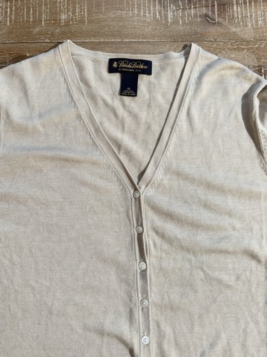 Brooks Brothers Silk/Cotton Cardigan Sweater Women’s Size XL Beige - Picture 4 of 6
