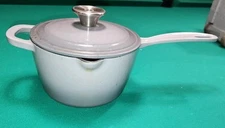 Gray Crofton 1.75 Quart Cast Iron Saucepan With Lid Porcelain Enamel Pour Spout