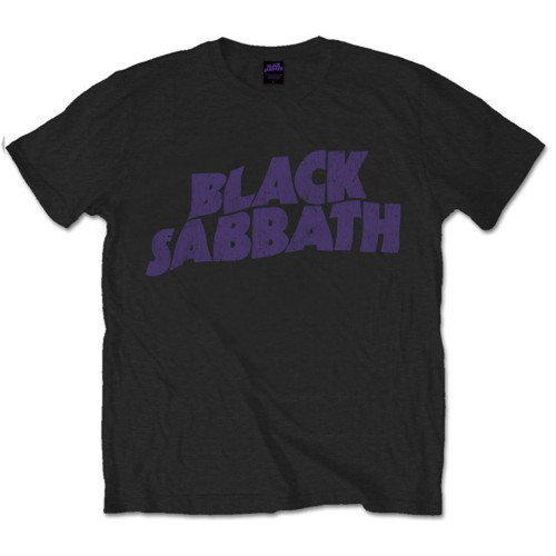 T-Shirt schwarz Sabbath gewelltes Logo Heavy Metal Rock lizenziert Herren - Bild 1 von 4