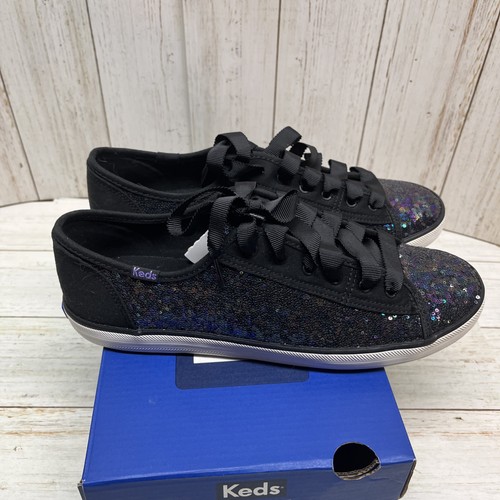 Size 9 Keds Women's Kickstart Mini Sequin Shoes Black NIB CUTE! WF60752 - Picture 2 of 6