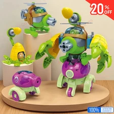 3 in 1 Plants vs Zombies Action Figure Anime Zombie Robot Mecha Deformation Toy