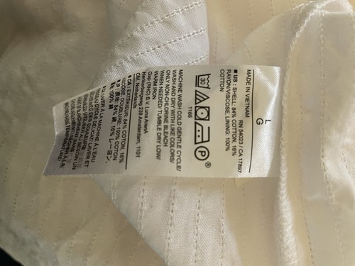 Mini Vestido Banana Republic Factory Jacquard a Rayas Blanco Talla L - Imagen 9 de 9