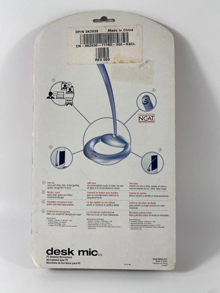 Labtec Desk Mic 524 Desk Microphone Skype Certified (980182-0403) Brand New  - Image 2 of 2