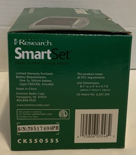 Emerson Research Smart Set Radio Sveglia Doppia NUOVO - Foto 3 di 4