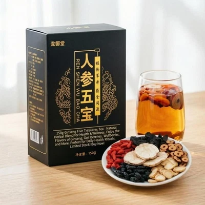 HelloYoung Natural Herbal Tea for Men Energy Detox 5 Herbs 150g Caffeine Free - Image 1 of 4