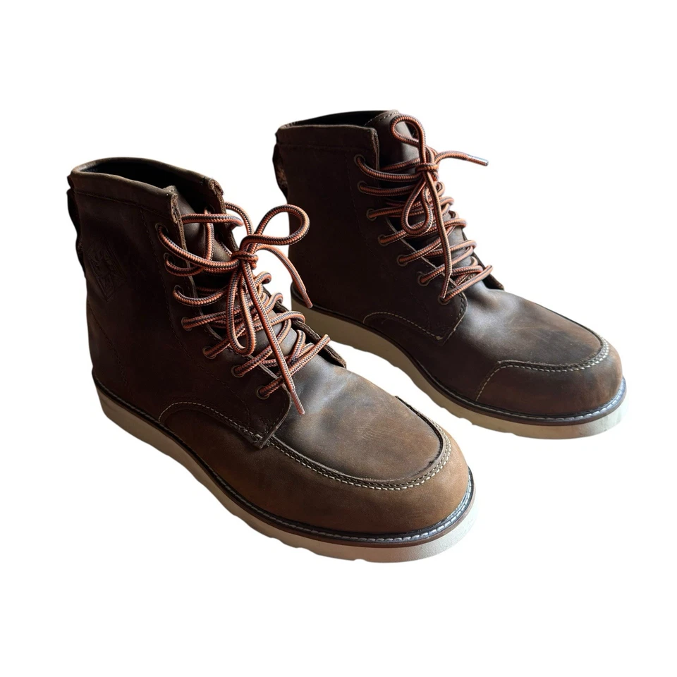 Fly Racing Tradesman Boots Size 9 Leather Vibram Sole Motorcycle Gear Brown Used - Image 2 of 4