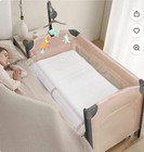 Joymor Beige Bedside Bassinet Co-Sleeper, Baby Bassinet Travel Crib !