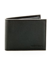 PERRY ELLIS Mens Passcase with ID Wallet Genuine Leather: Black New