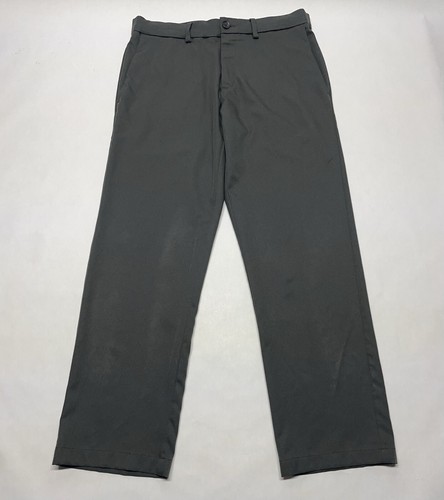 Haggar Cool 18 Pro gerade Passform grau Herrenhose 34 x 30 Freizeit elegant Golftaschen