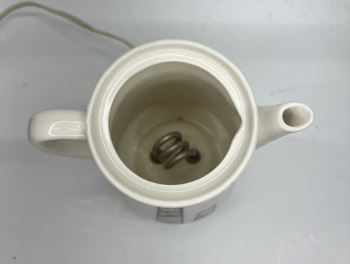 Vintage Aztec Geometric Tea Kettle Pot W/ Electric Base Porcelain WORKS - Picture 8 of 17