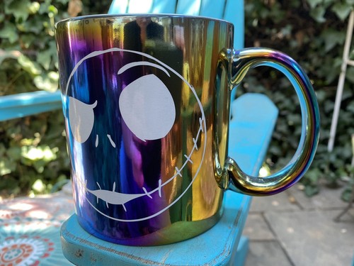 NEU RARITÄT DISNEY NIGHTMARE BEFORE CHRISTMAS JACK SKELLINGTON OIL SLICK REGENBOGEN TASSE - Bild 5 von 6