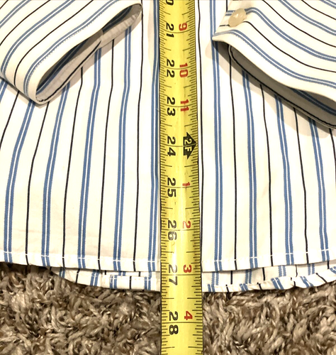 Vintage Hollister Shirt Mens Extra Small Blue Striped Button Up Long Sleeve Logo - 第 19/19 張圖片