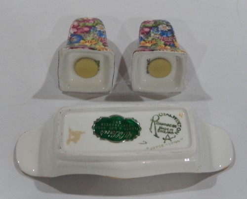 Vintage 1950s Royal Winton JOYCE-LYNN Floral Chintz Salt Pepper Tray Cruet Set - Picture 6 of 7