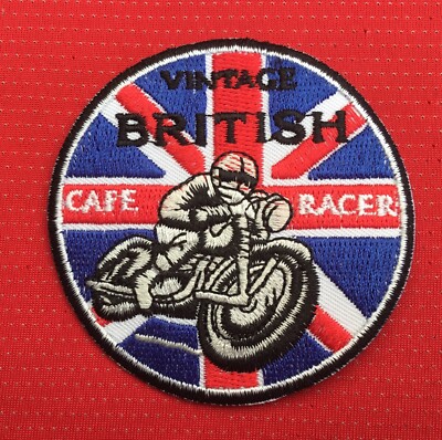 CAFE RACER TT VINTAGE BRITISH MOTORCYCLES BIKE BSA AJS ABZEICHEN BÜGELBILD AUFNÄHEN PATCH