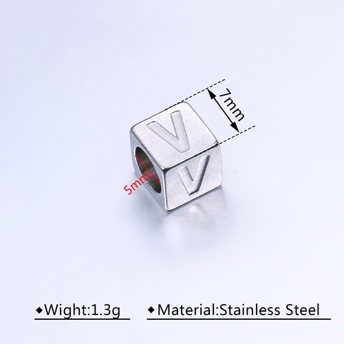 Stainless Initial Alphabet Silver Letter Charm DIY Bracelet Necklace Accessory - Picture 3 of 30